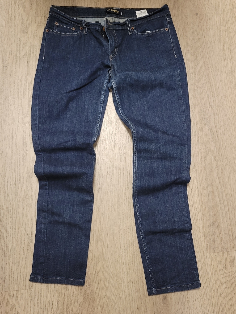 Levi's Too Super Low 524 Women Junior Dark Blue Stretch Jeans Size 13 M
